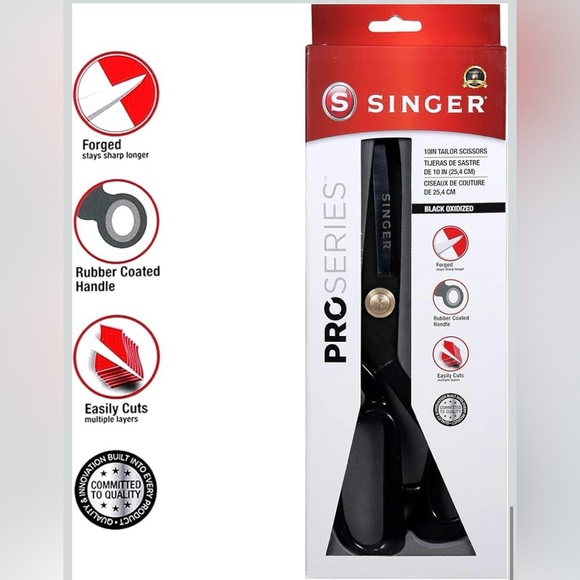 Singer 10in Forged Heavy-Duty Black Sewing Scissors, NEW in box - Picture 9 of 10